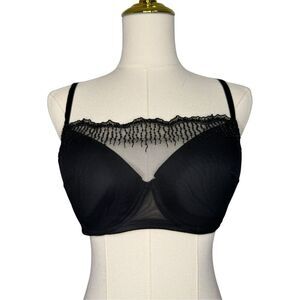 Soma Women’s 34D Oh My Gorgeous Cami Bra Black Lace Underwire Sequins